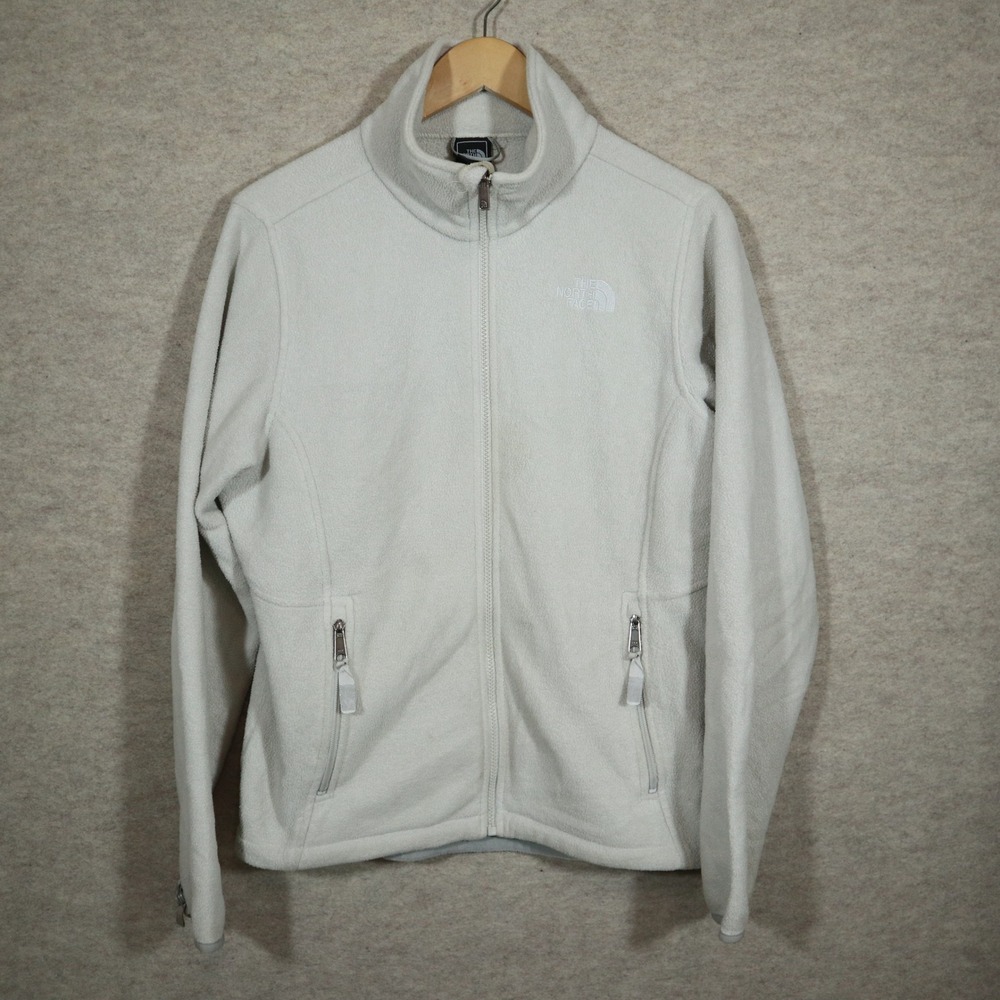 The North Face Fleece Jacket Medium Cream Y2K Full Zip Mock Neck Gorpcore